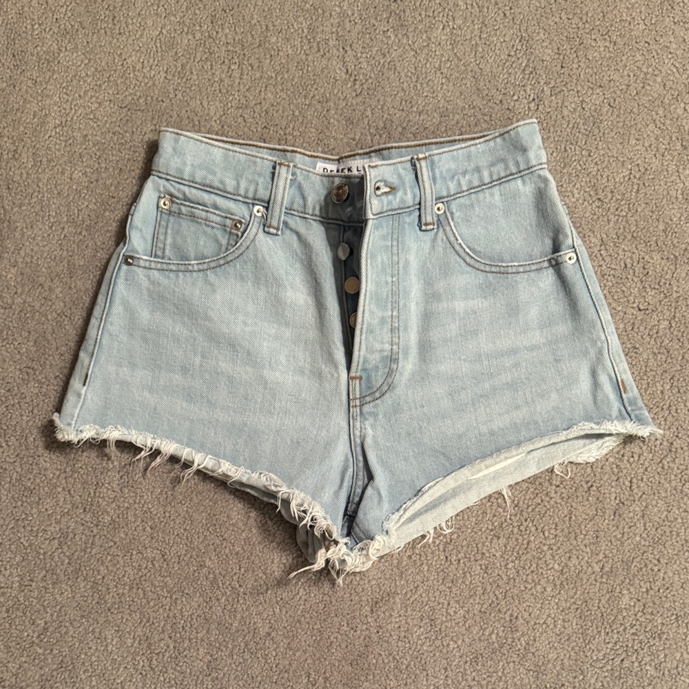 10 Crosby Derek Lam Light Blue Cutoff Button Fly Jean Shorts 24